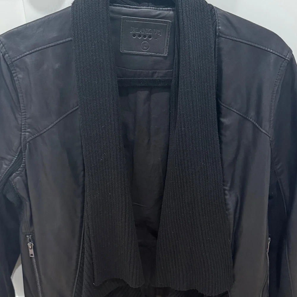 Blank NYC Black Draped Leather Jacket - Picture 5 of 5
